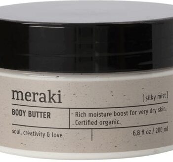 Lysebrun/Sort Body Butter Meraki Silky Mist økologisk Certificeret Intens Fugtpleje Med Sheabutter Aloe Vera & Plejende Olier - Meraki Pureskin  - 5707644777071