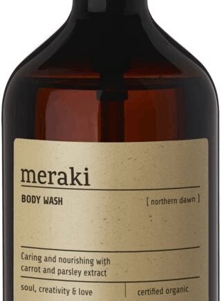 Sort Body Wash Meraki Northern Dawn Økologisk Kropssæbe Med Gulerod & Persille - Meraki Pureskin  - 5707644528154