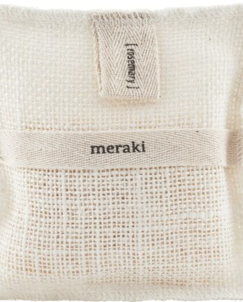 Hvid Badehandske Meraki Rosemary Jute Eksfolierende Handske Med Håndlavet Rosmarin Sæbe - Meraki Pureskin  - 5707644696501