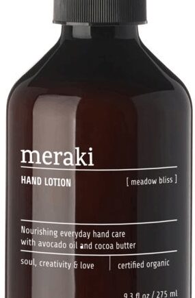 Sort Håndlotion Meraki Meadow Bliss Ø6h16 Økologisk Certificeret Fugt & Beskyttelse Med Aloe Vera Glycerin & Avocadoolie - Meraki Pureskin  - 5707644701946