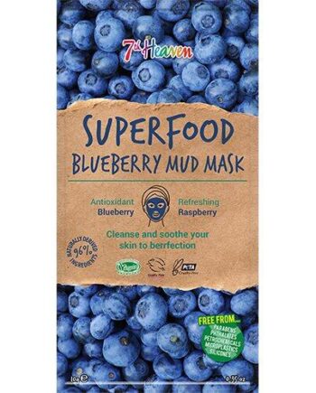 7th Heaven Ansigtmaske Mud Superfood Blueberry 10g - Earth Kiss Pureskin  - 83800049875