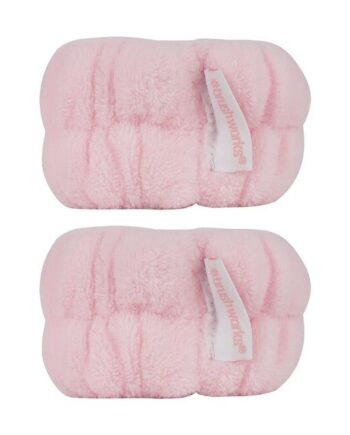 Pink Brushworks Microfibre Wrist Wash Bands Stk - Brushworks Pureskin  - 5060903876497