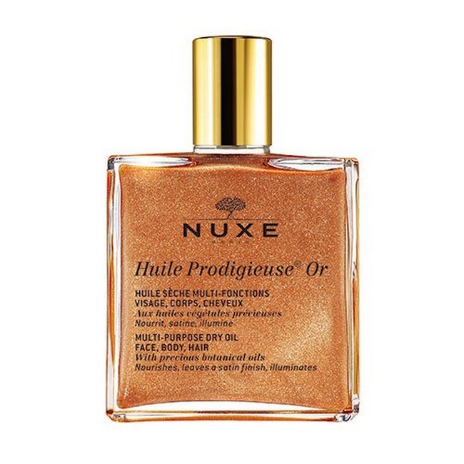 Glitter, Guld ( Nuxe Huile Prodigieuse Gold Dry Oil 100 - Nuxe Pureskin  - 3264680009778